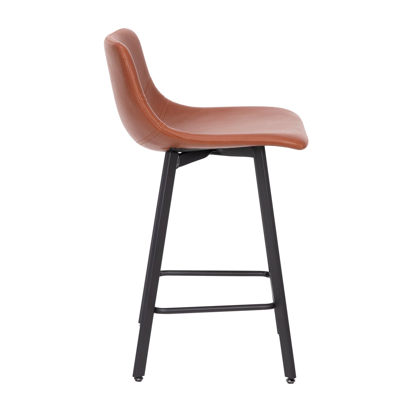 2PK 24" Cognac Leather Stools CH-212069-24-BR-GG