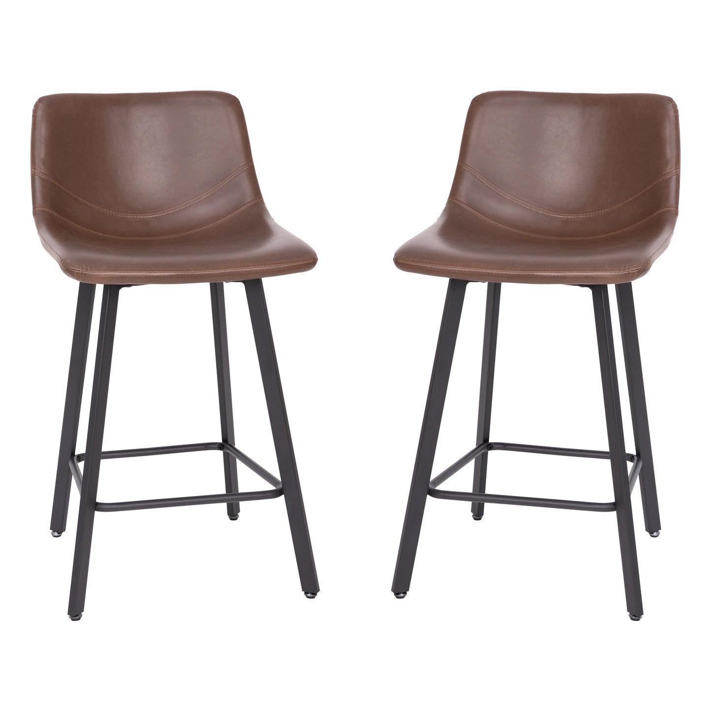 2PK 24" Brown Leather Stools CH-212069-24-DKBR-GG