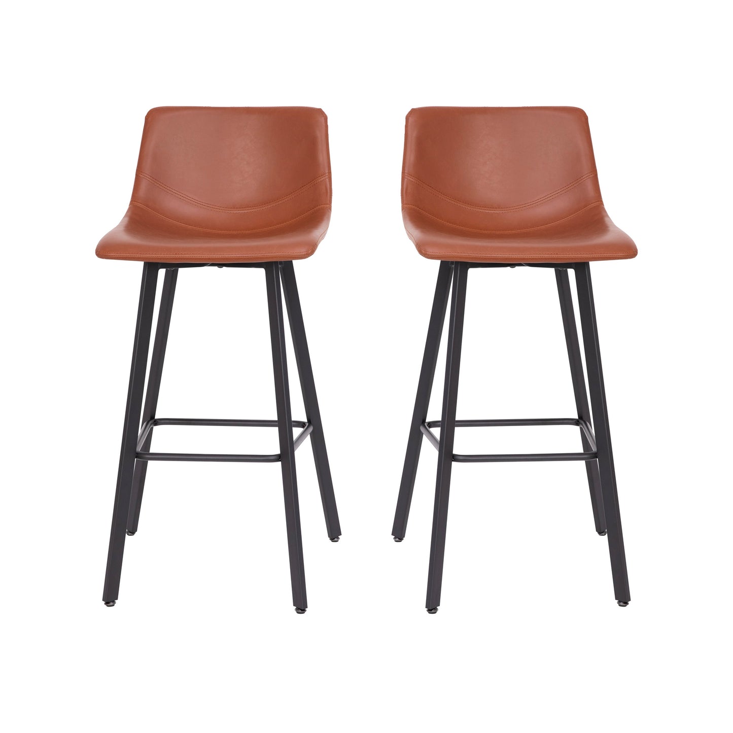 2PK 30" Cognac Leather Stools CH-212069-30-BR-GG