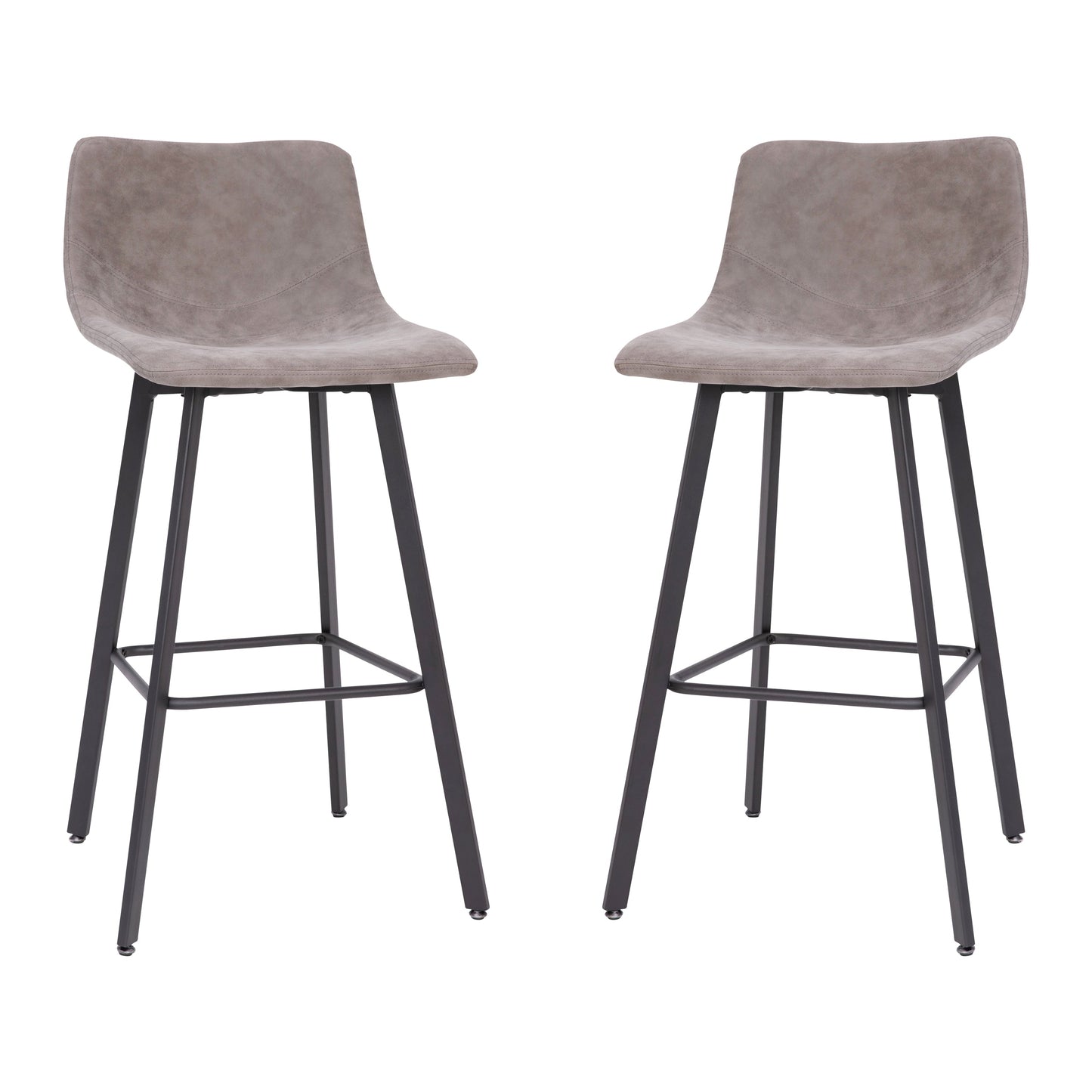 2PK 30" Gray Leather Stools CH-212069-30-GY-GG