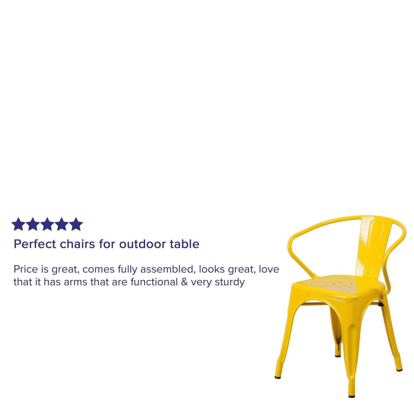 Yellow Metal Chair With Arms CH-31270-YL-GG