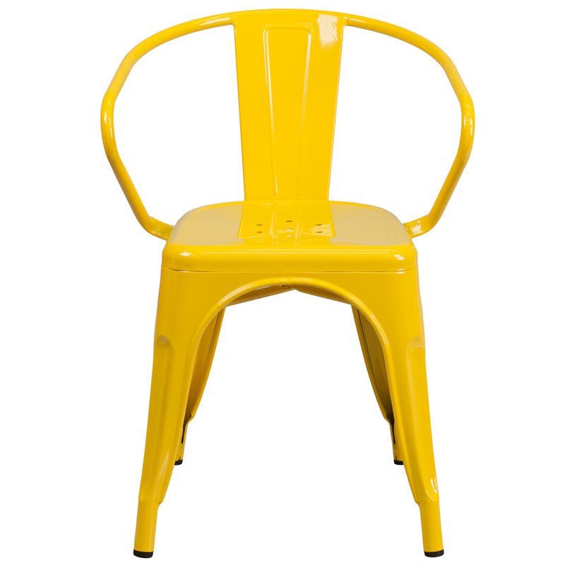 Yellow Metal Chair With Arms CH-31270-YL-GG