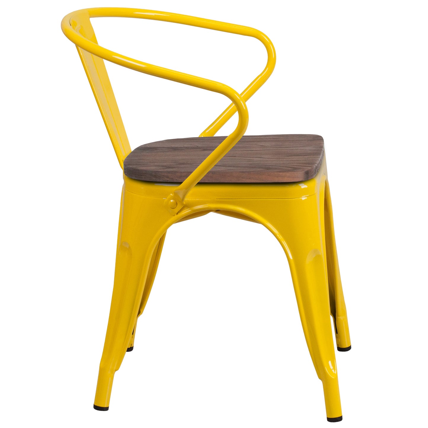 Yellow Metal Chair With Arms CH-31270-YL-WD-GG