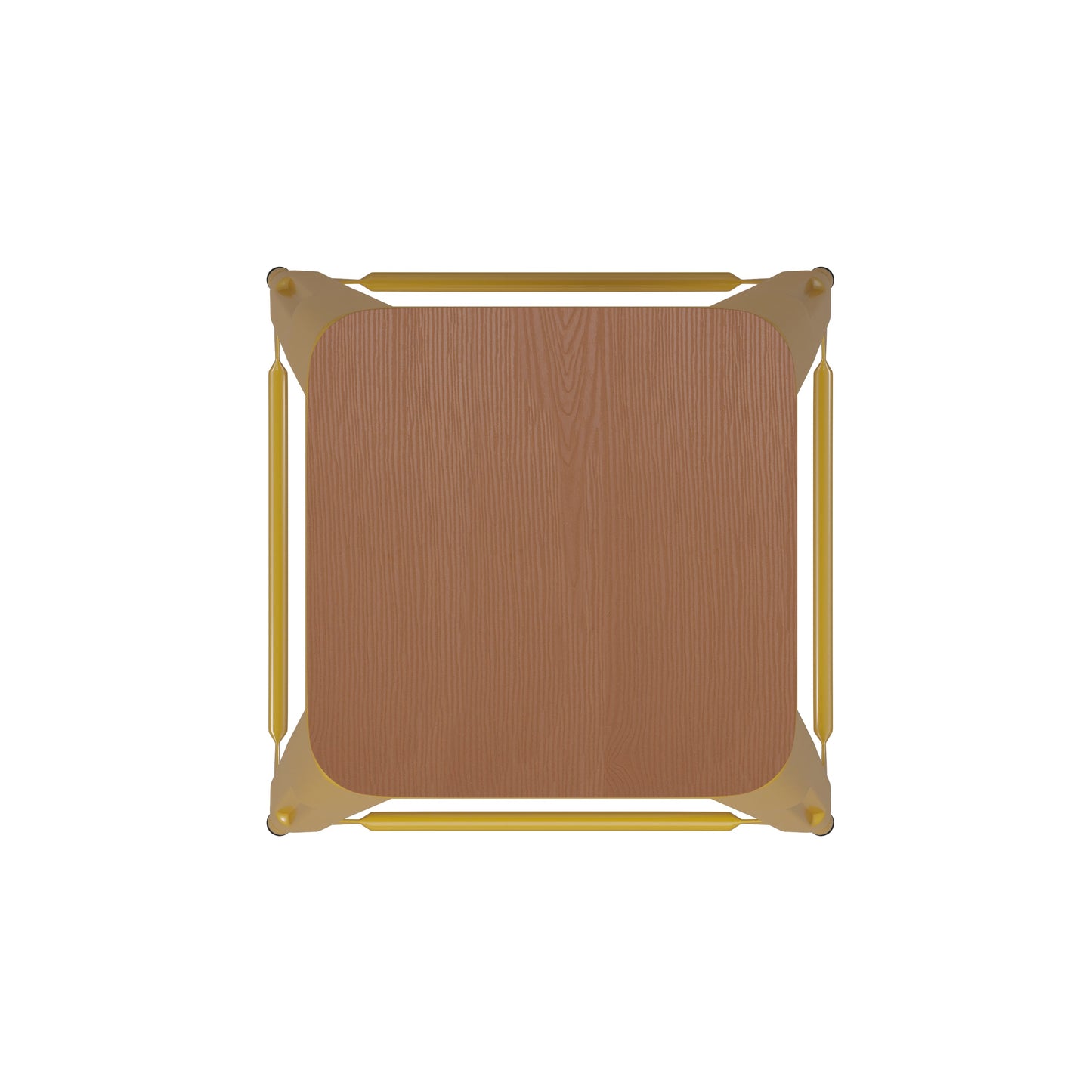 24" Yellow Stool-Teak Seat CH-31320-24-YL-PL2T-GG