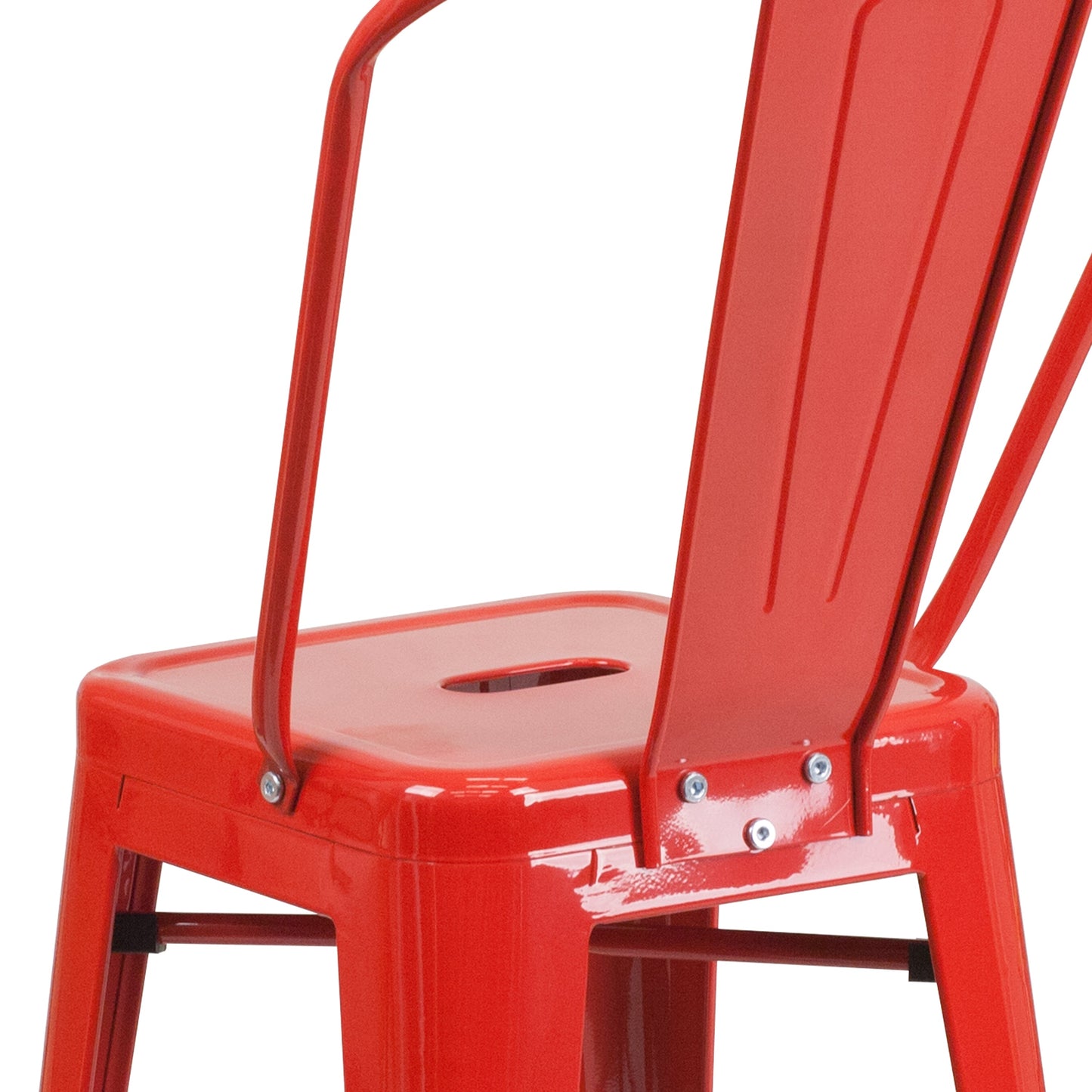24" Red Metal Outdoor Stool CH-31320-24GB-RED-GG