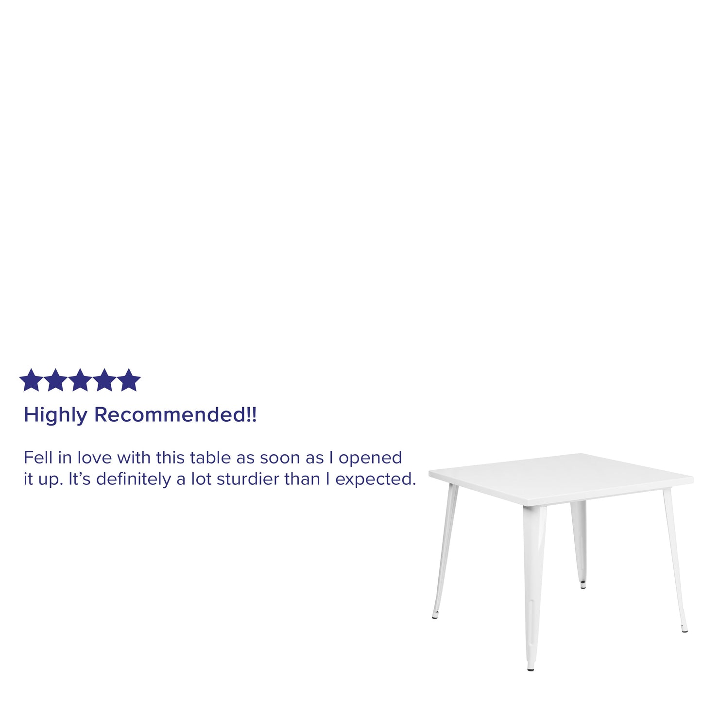 35.5SQ White Metal Table CH-51050-29-WH-GG