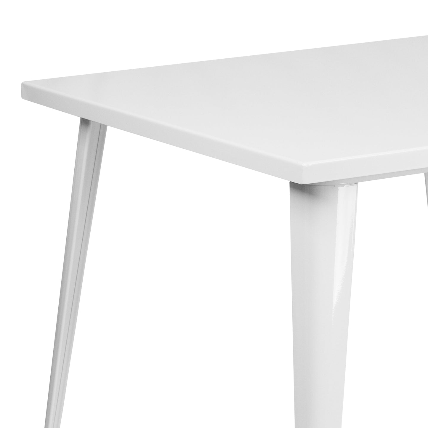 35.5SQ White Metal Table CH-51050-29-WH-GG