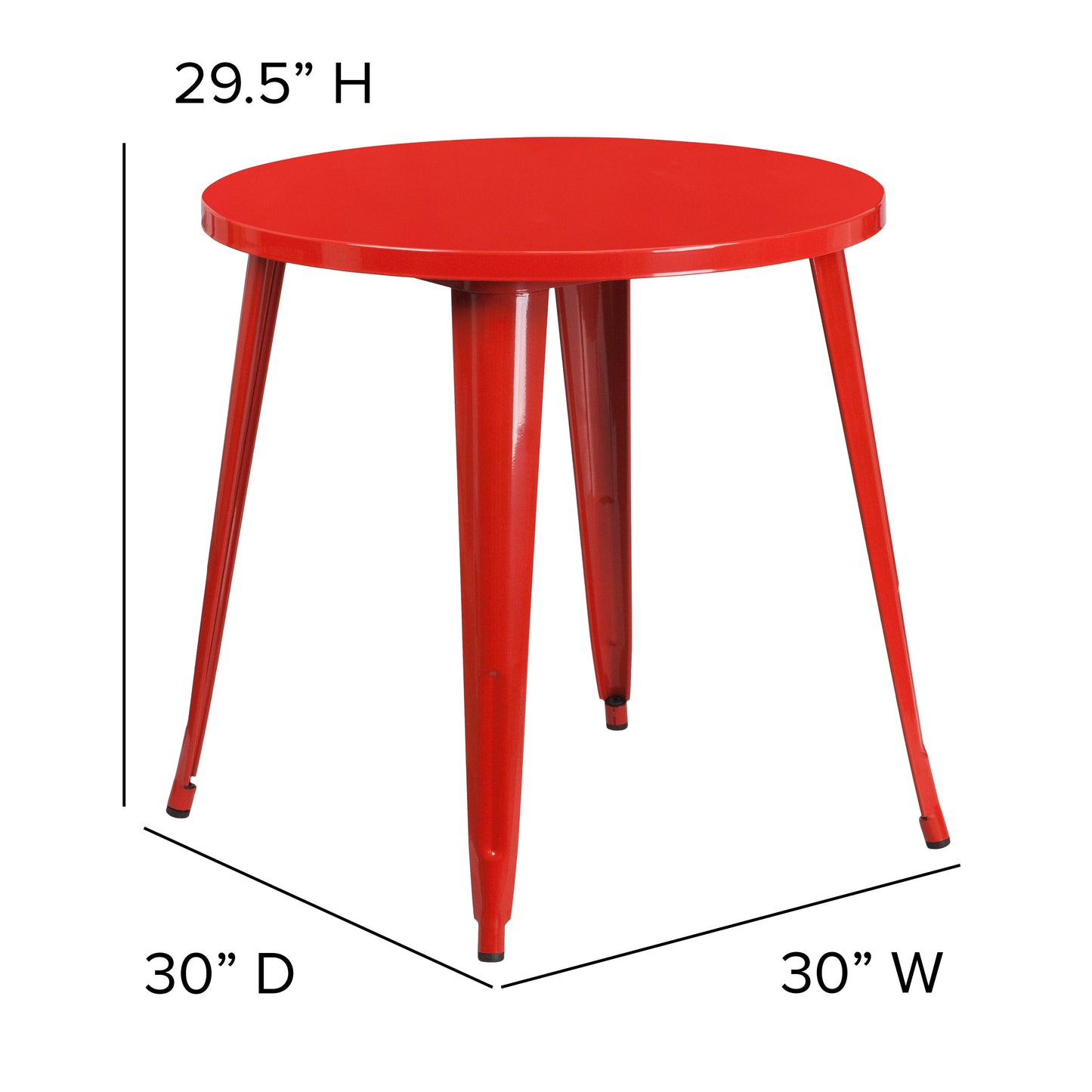 30RD Red Metal Table CH-51090-29-RED-GG