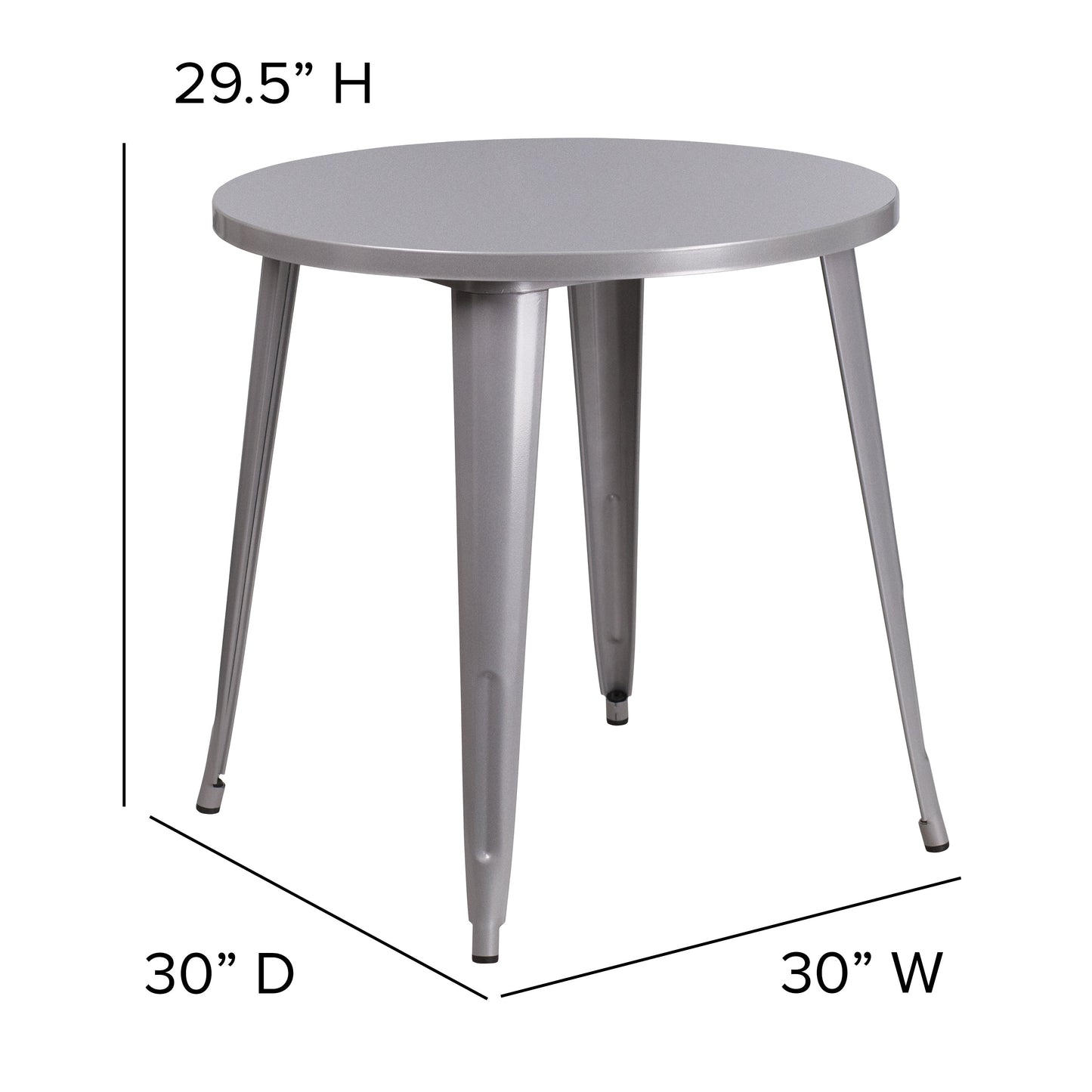 30RD Silver Metal Table CH-51090-29-SIL-GG