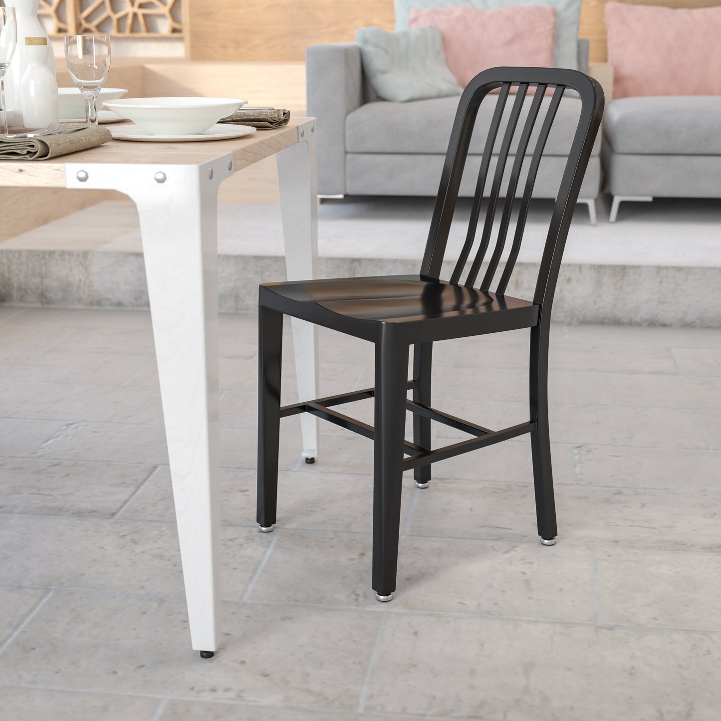 Aged Metal Outdoor Chair - Indoor-Outdoor Seating Option CH-61200-18