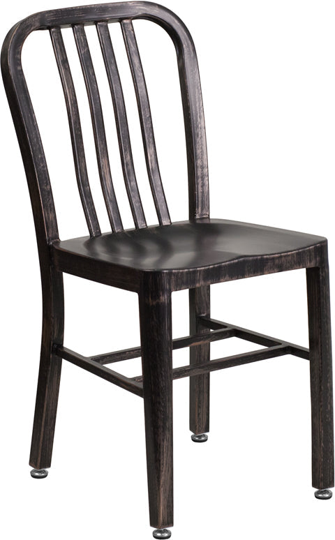 Aged Metal Outdoor Chair - Indoor-Outdoor Seating Option CH-61200-18