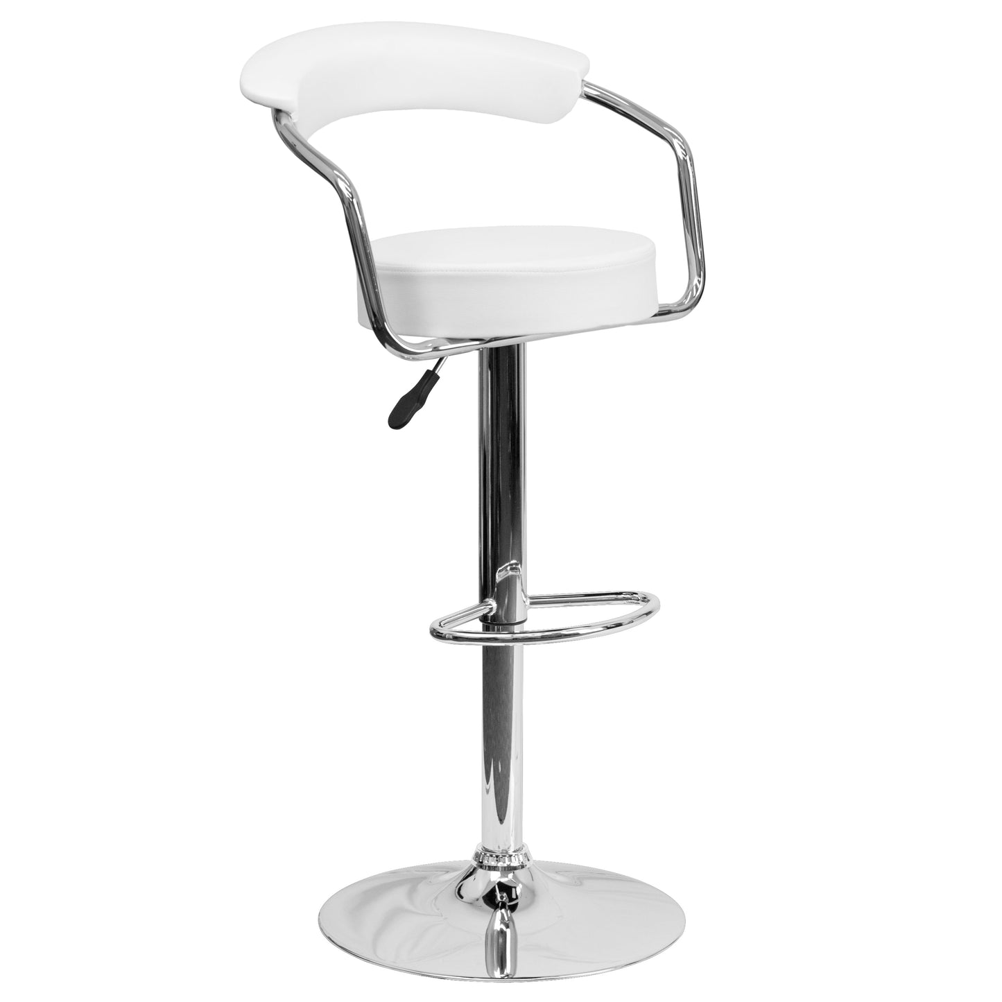 White Vinyl Barstool CH-TC3-1060-WH-GG