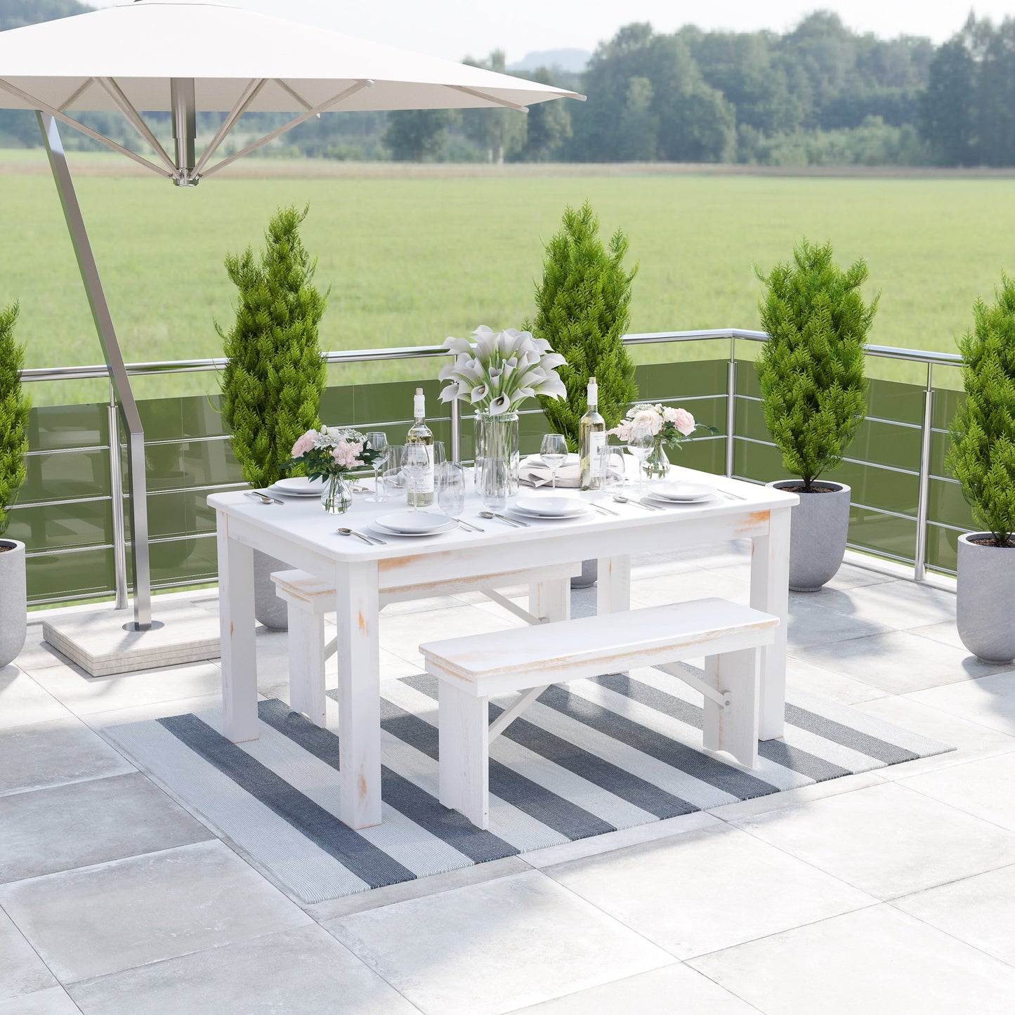 5' x 7' Handwoven Area Rug CI-20-9409-57-GR-WH-GG