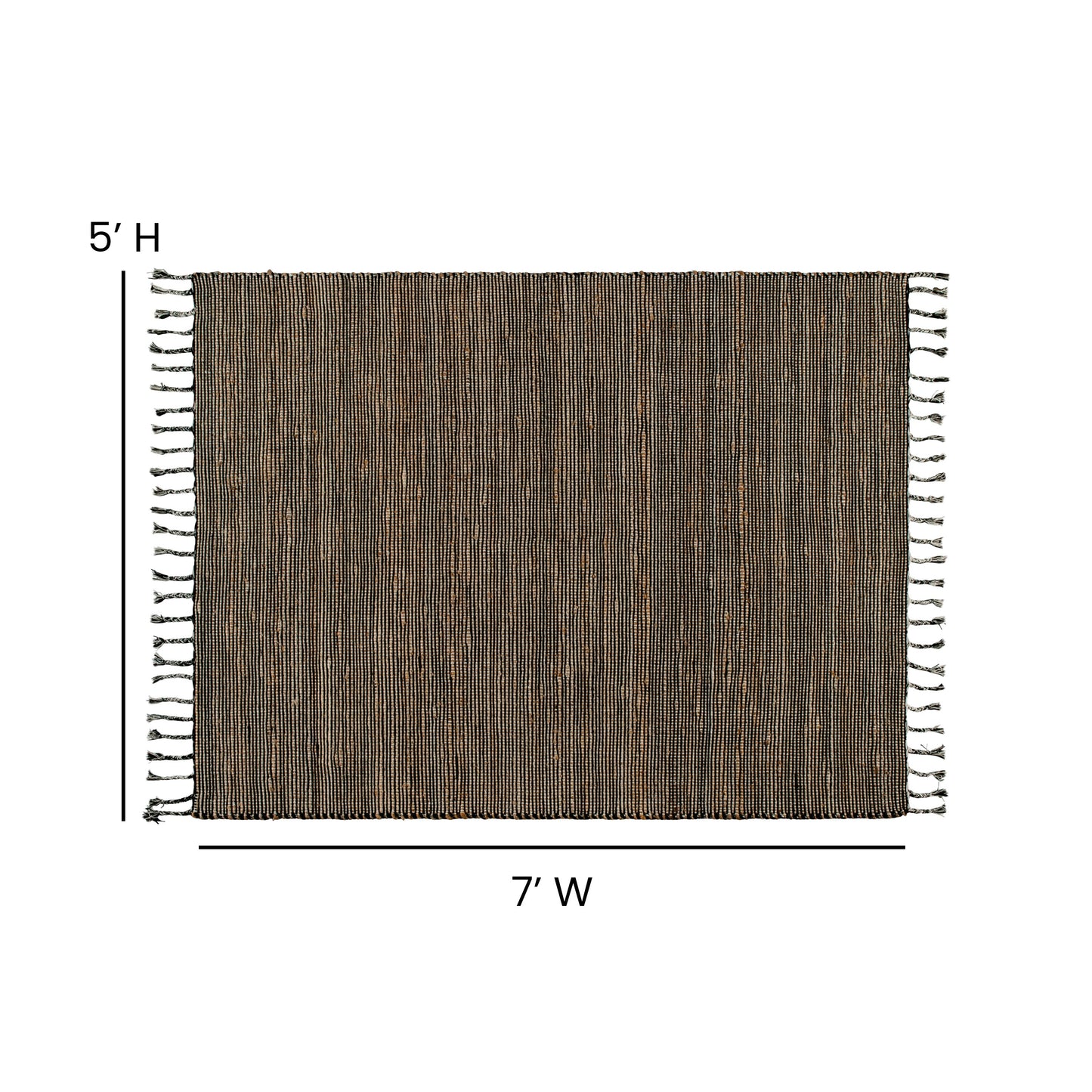 5'x7' Black & Jute Area Rug CI-CTR-2370-57-BK-JU-GG