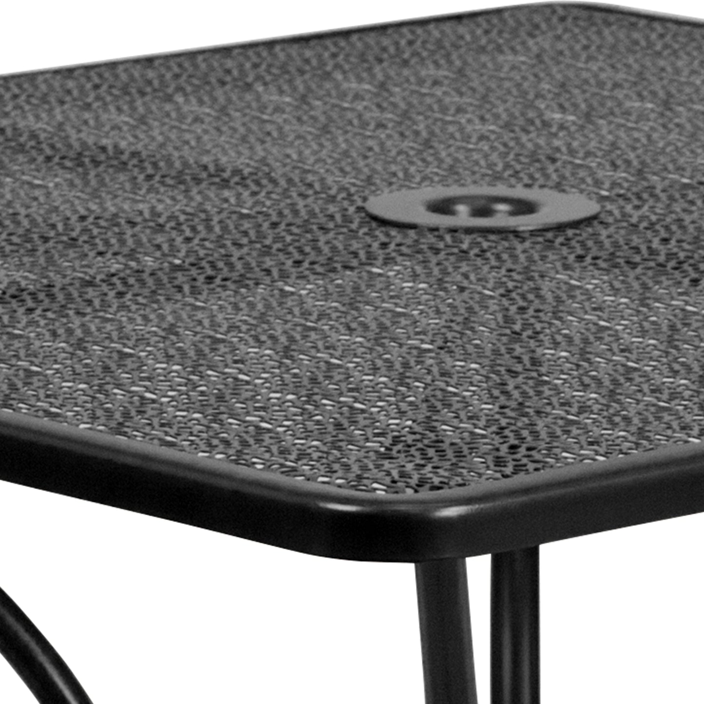 35.5SQ Black Patio Table Set CO-35SQ-03CHR4-BK-GG