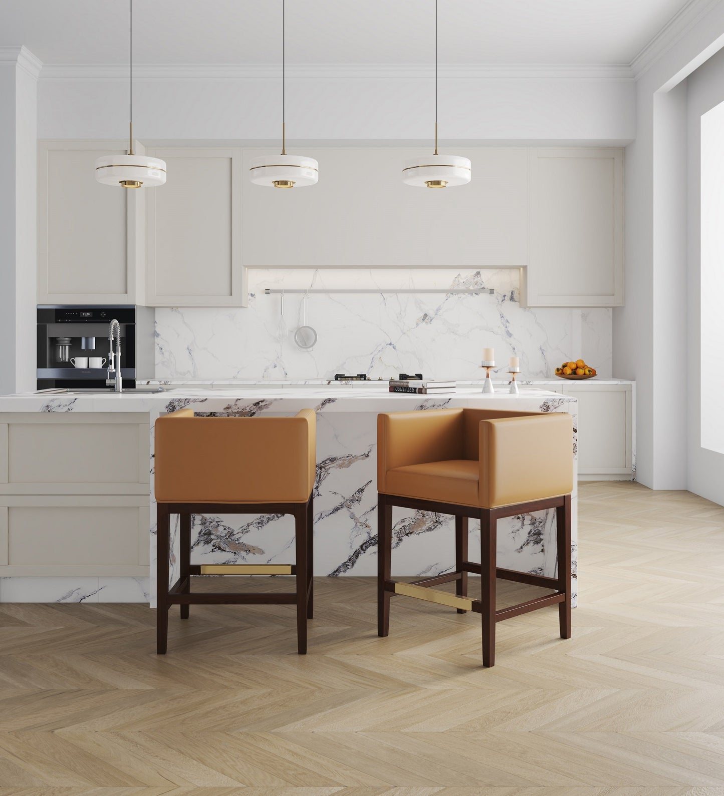 Manhattan Comfort Kingsley Barstool and Counter Height Bar Stool Collection