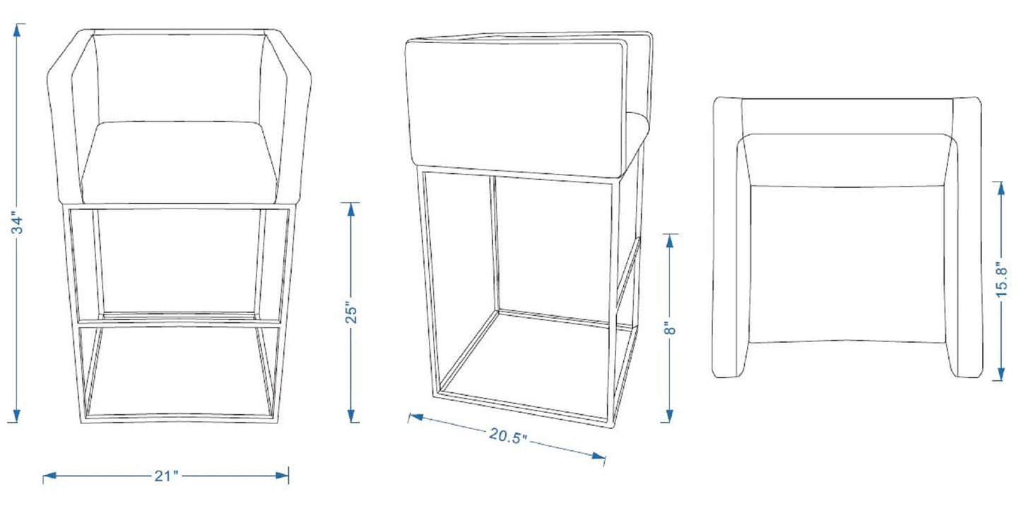 Manhattan Comfort Embassy Counter Height Bar Stool (Set of 2 or 3)