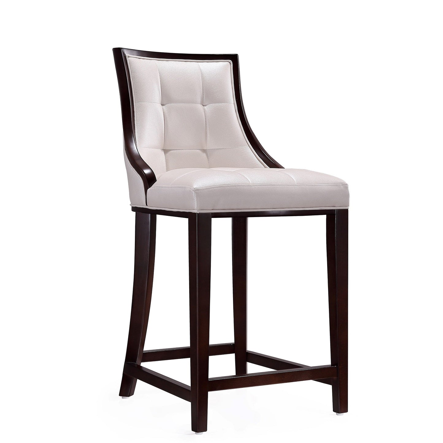 Manhattan Comfort Fifth Avenue Wood and Faux Leather Counter Height Bar Stool