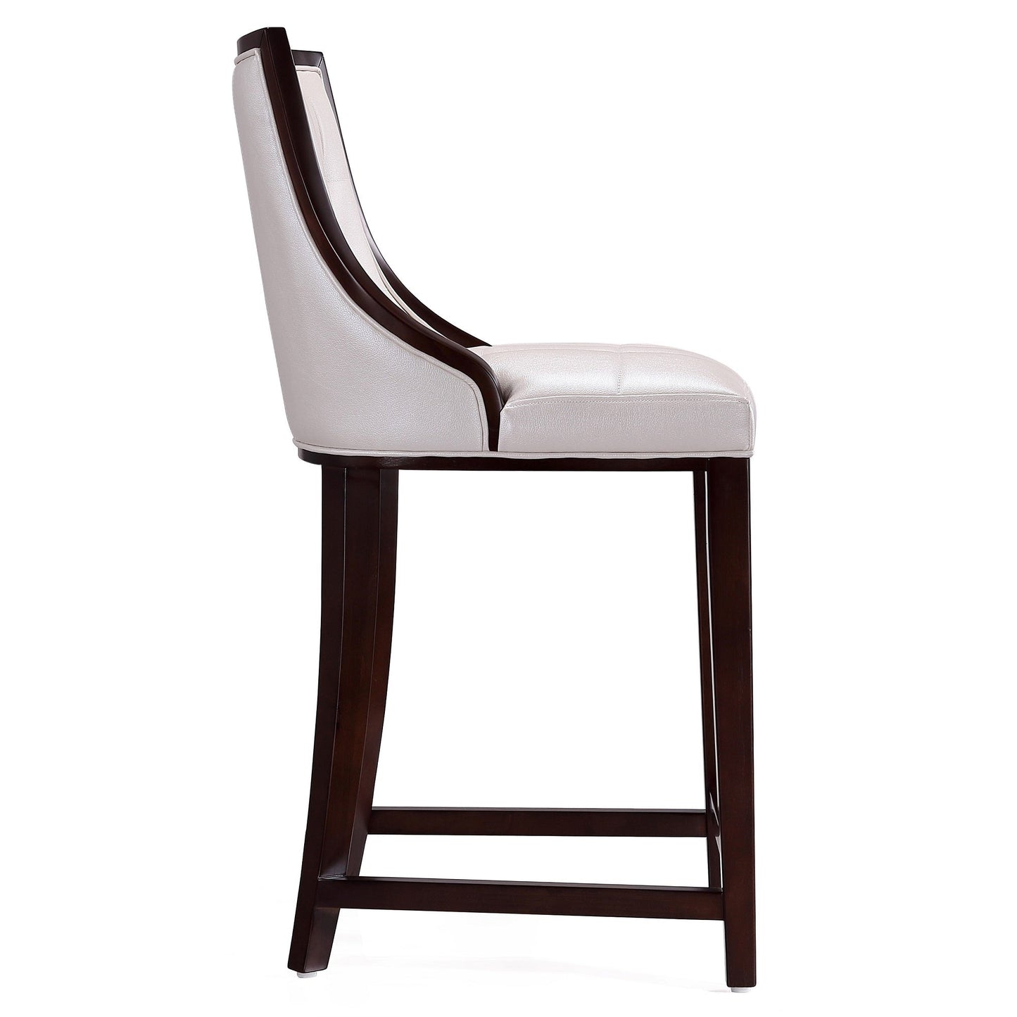 Manhattan Comfort Fifth Avenue Wood and Faux Leather Counter Height Bar Stool