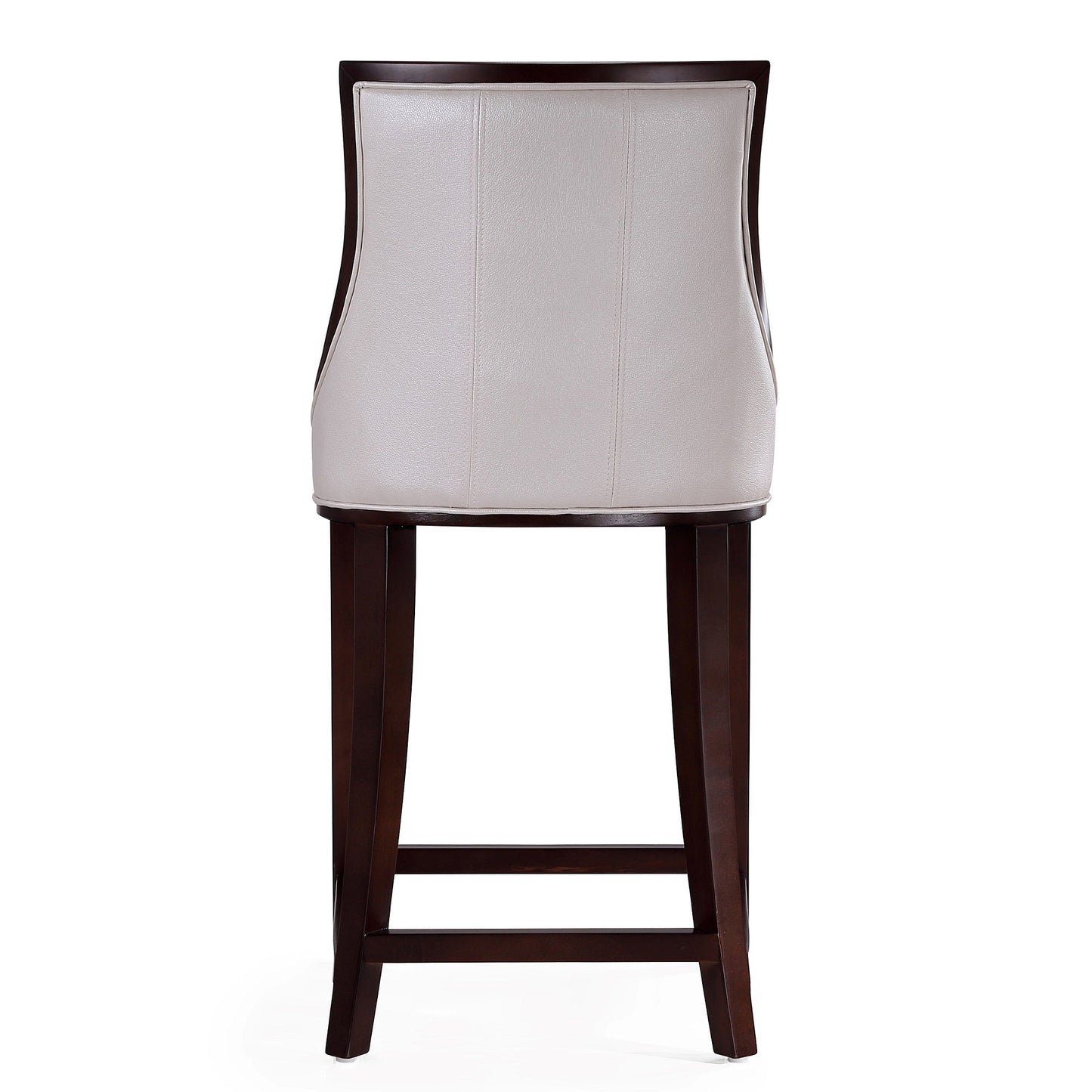 Manhattan Comfort Fifth Avenue Wood and Faux Leather Counter Height Bar Stool