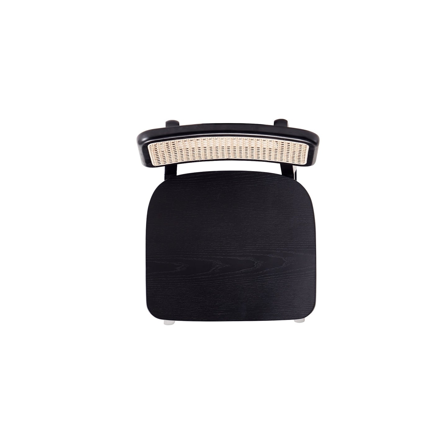 Manhattan Comfort Versailles Counter Stool in Black and Natural Cane - Set of 2