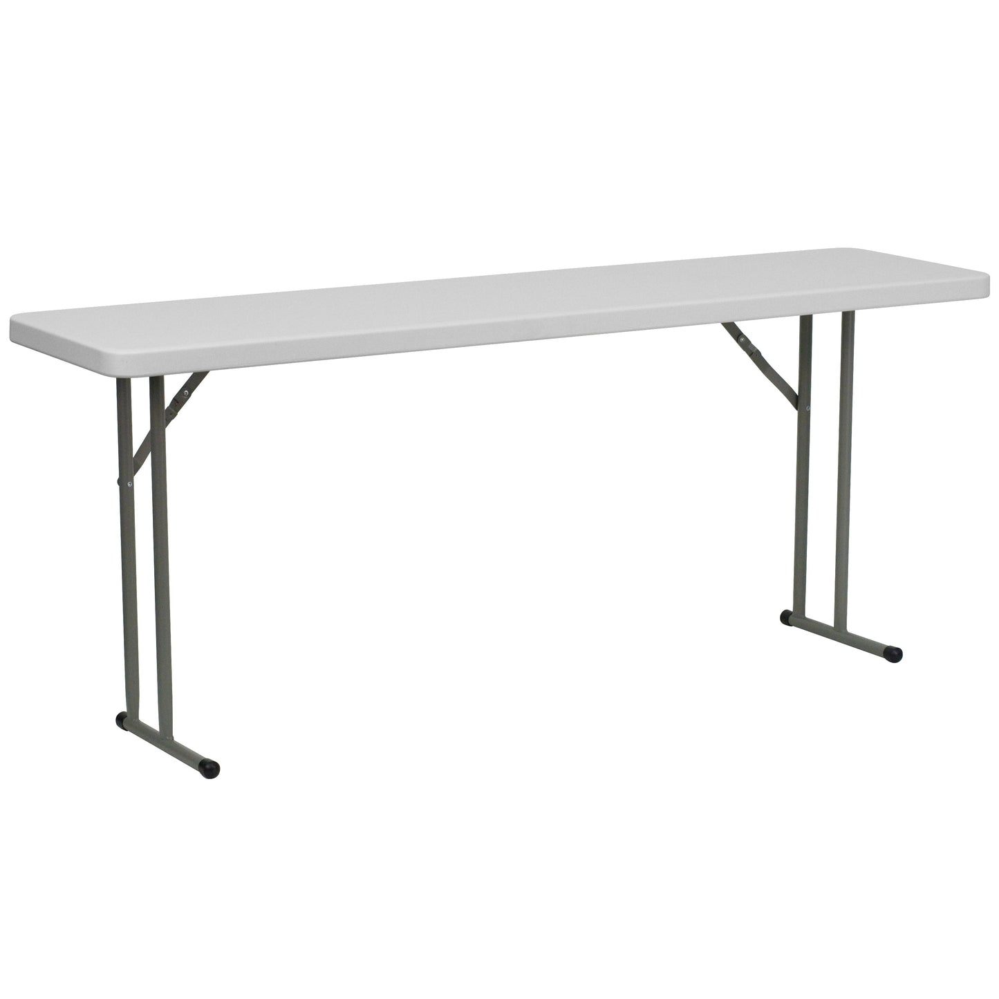 18x72 White Fold Train Table DAD-YCZ-180-GW-GG