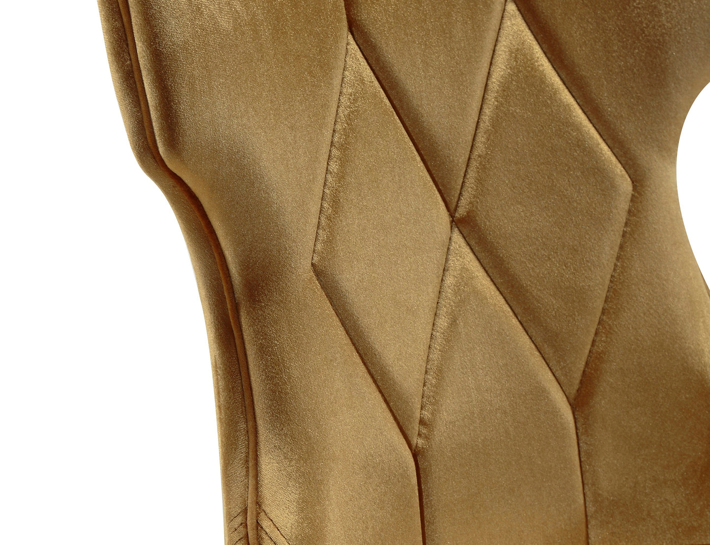 Manhattan Comfort Reine Antique Gold and Walnut Velvet Dining Chair (Set of Two) DC007-AG