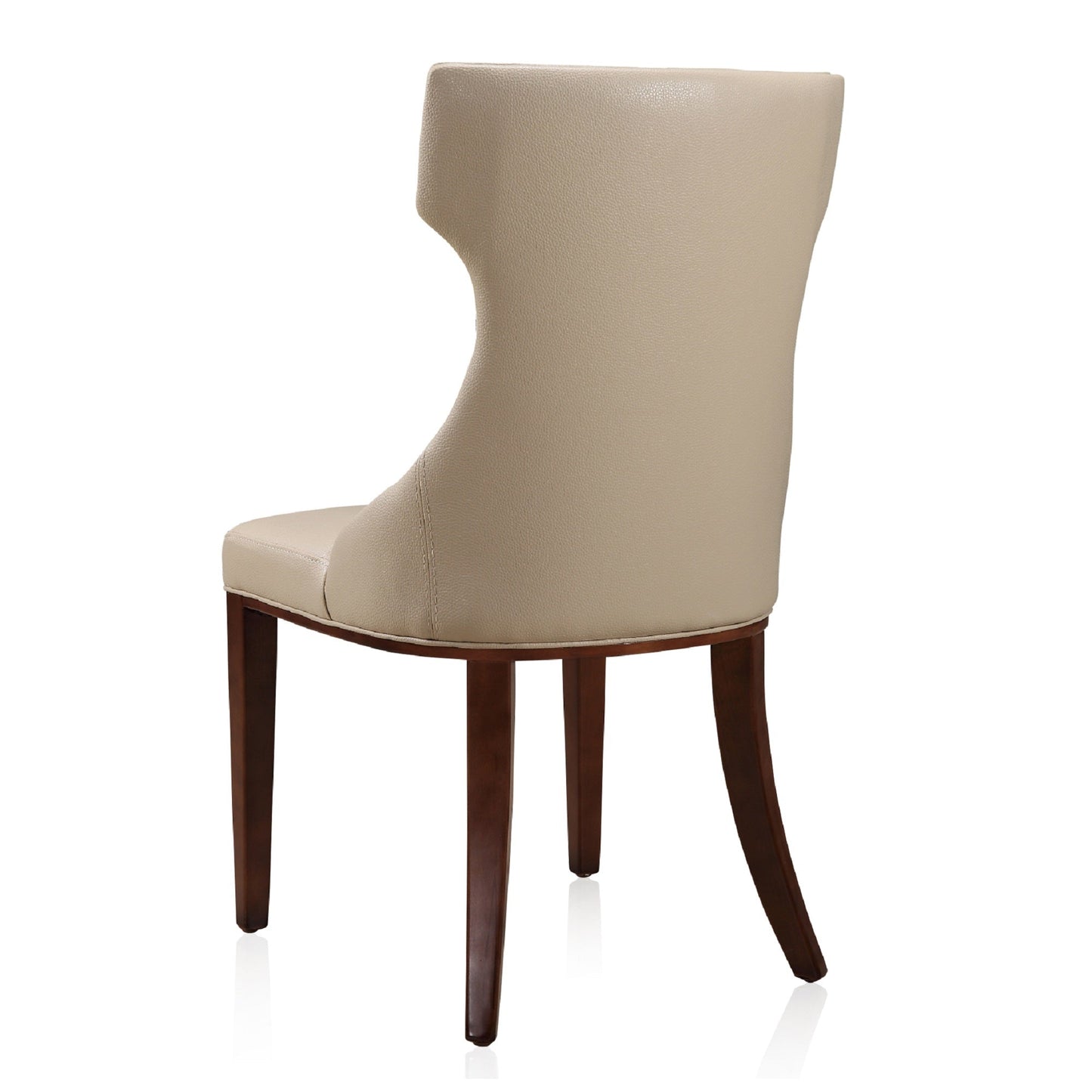 Manhattan Comfort Reine Cream and Walnut Faux Leather Dining Chair (Set of Two) DC007-CR