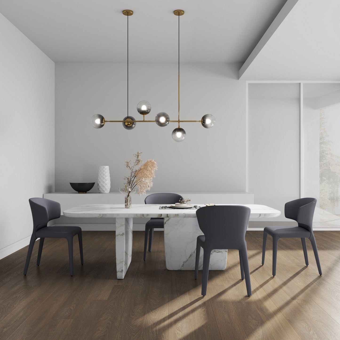 Manhattan Comfort Conrad Grey Faux Leather Dining Chair (Set of 2) DC031-GY