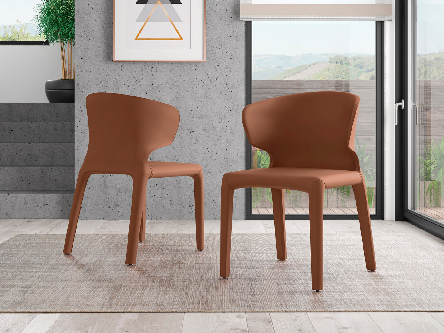 Manhattan Comfort Conrad Saddle Faux Leather Dining Chair (Set of 2) DC031-SA
