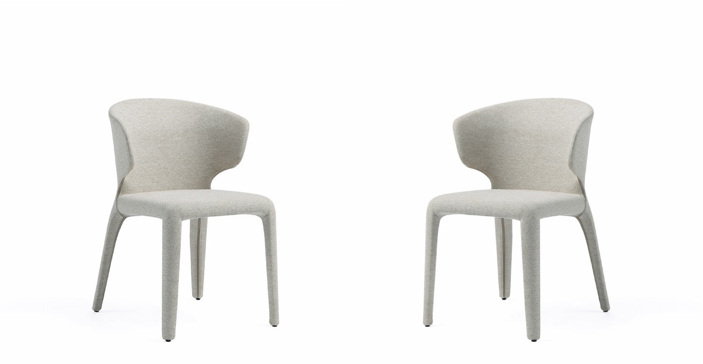 Manhattan Comfort Conrad Modern Woven Tweed Dining Chair in Wheat (Set of 2) DC031-WWT