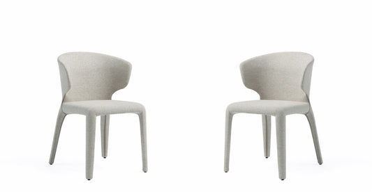 Manhattan Comfort Conrad Modern Woven Tweed Dining Chair in Wheat (Set of 2) DC031-WWT