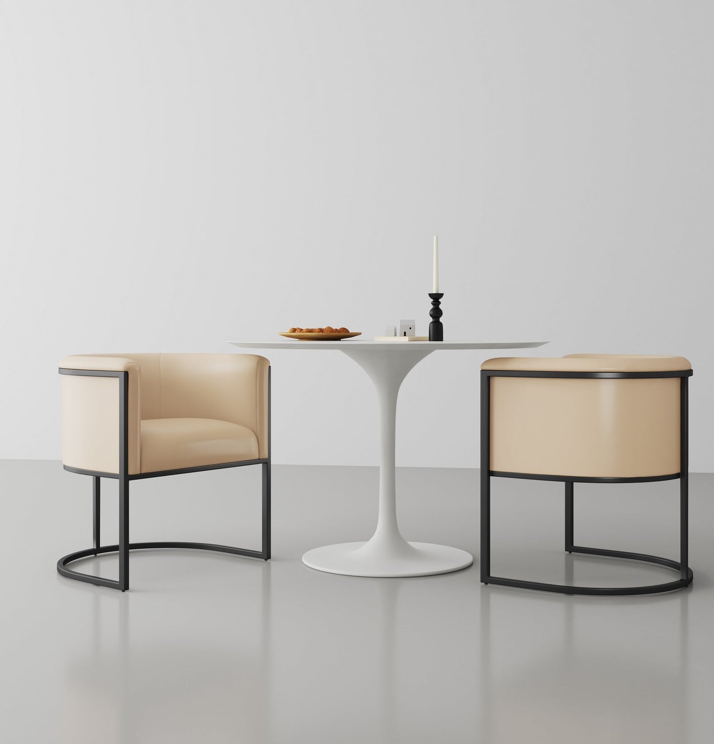 Manhattan Comfort Cosmopolitan Tan and Black Faux Leather Dining Chair DC044-TN