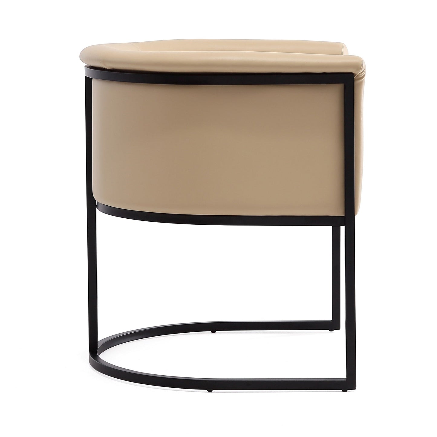 Manhattan Comfort Cosmopolitan Tan and Black Faux Leather Dining Chair DC044-TN