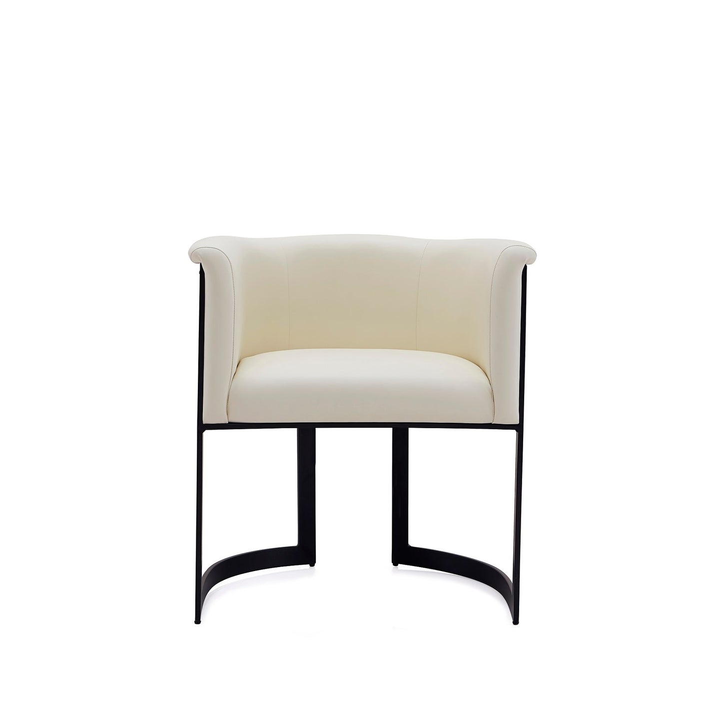 Manhattan Comfort Corso Leatherette Dining Chair with Metal Frame in Cream DC046-CR