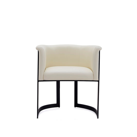 Manhattan Comfort Corso Leatherette Dining Chair with Metal Frame in Cream DC046-CR
