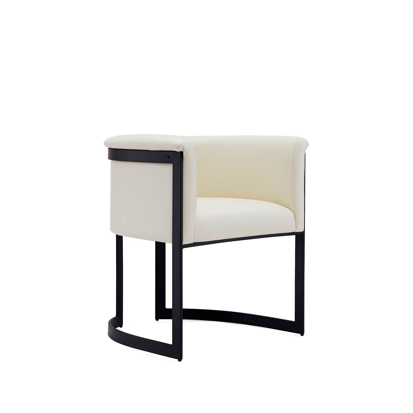 Manhattan Comfort Corso Leatherette Dining Chair with Metal Frame in Cream DC046-CR