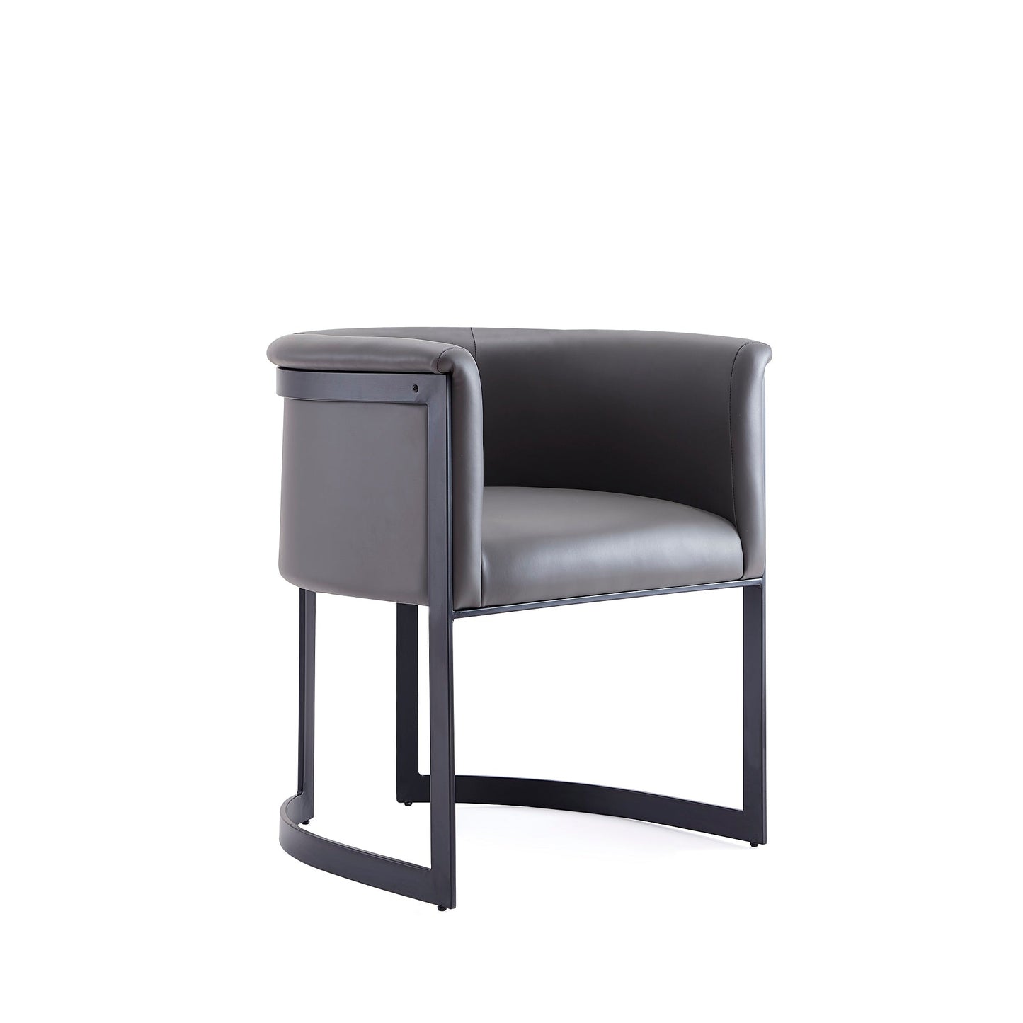 Manhattan Comfort Corso Leatherette Dining Chair with Metal Frame in Grey DC046-PE