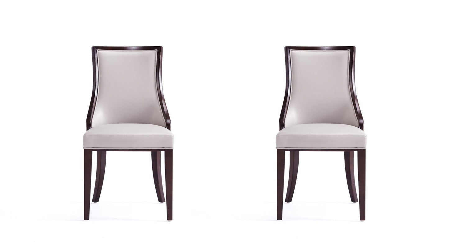 Manhattan Comfort Grand Faux Leather Dining Chairs - Set of 2 in Light Grey DC048-LG
