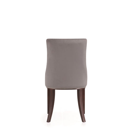 Manhattan Comfort Shubert Modern Faux Leather and Velvet Dining Chair in Light Grey (Set of 2) DC055-LG