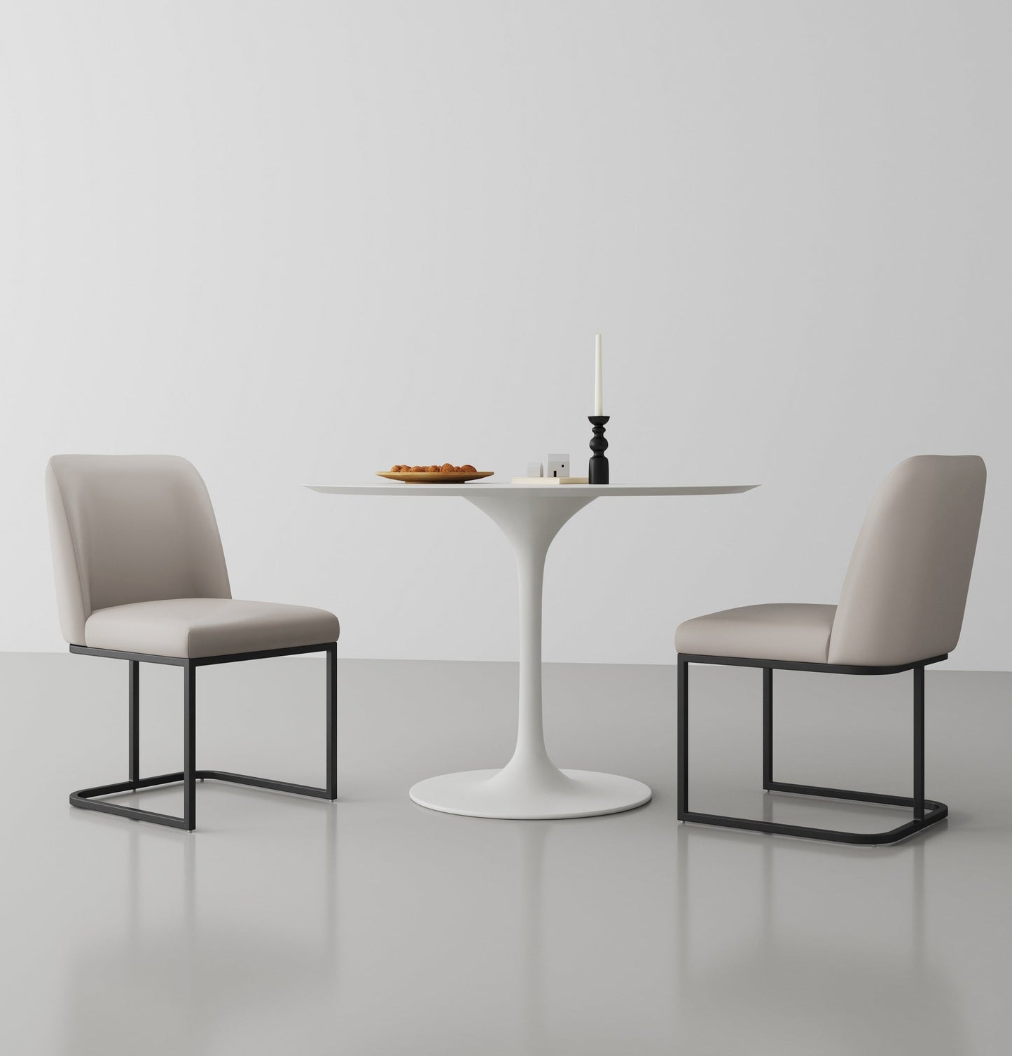 Manhattan Comfort Serena Faux Leather Dining Chair in Light Grey DC056-LG