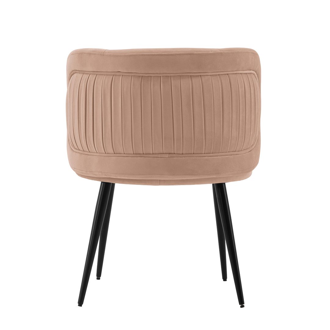 Manhattan Comfort Modern Kaya Pleated Velvet Dining Chair in Nude