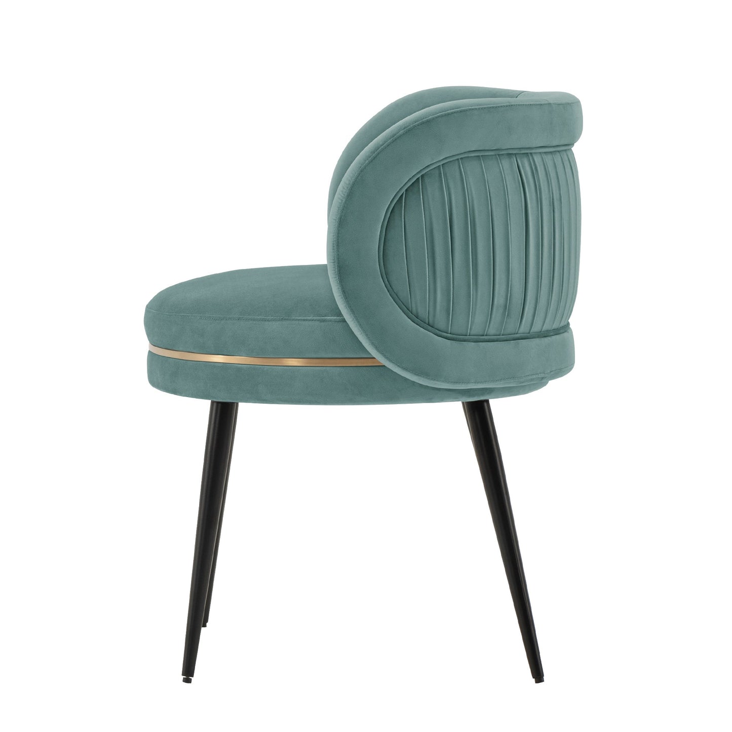Manhattan Comfort Modern Kaya Pleated Velvet Dining Chair in Mint Green DC080-MG