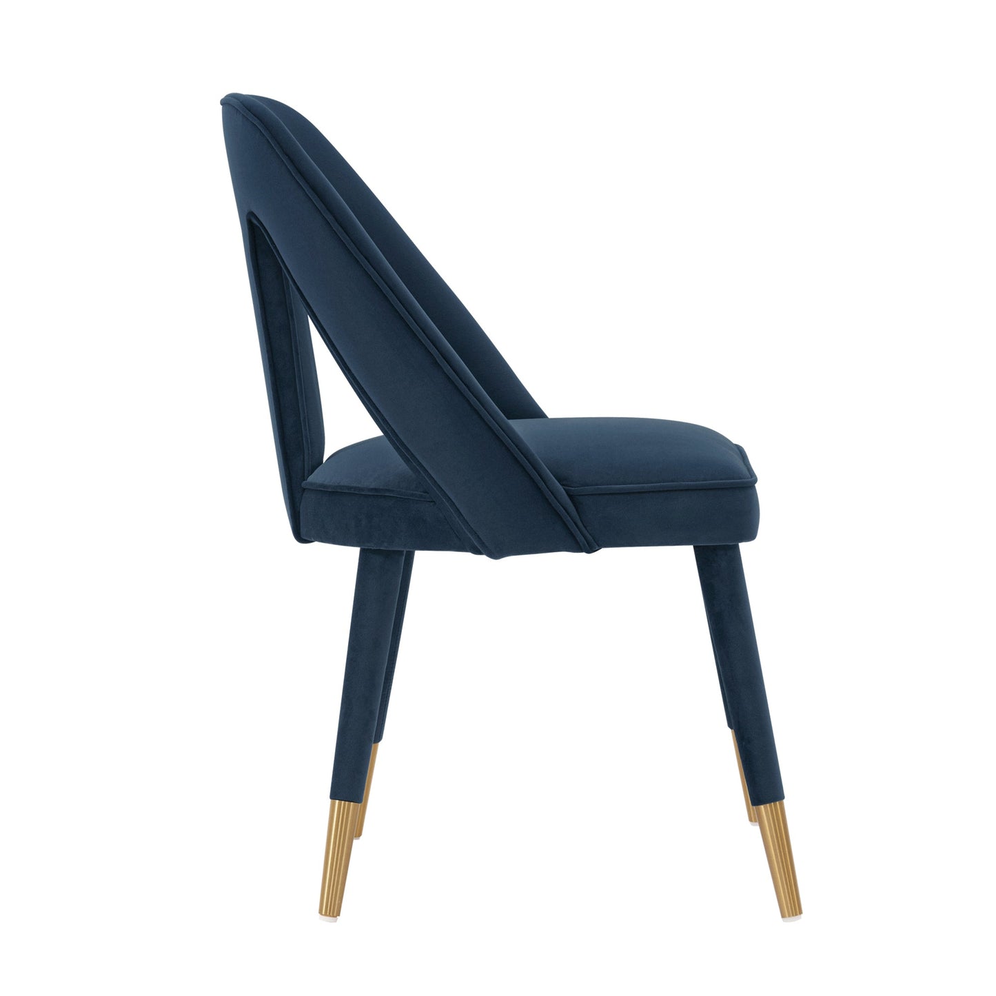 Manhattan Comfort Modern Neda Velvet  Dining Chair in Midnight Blue DC081-MB