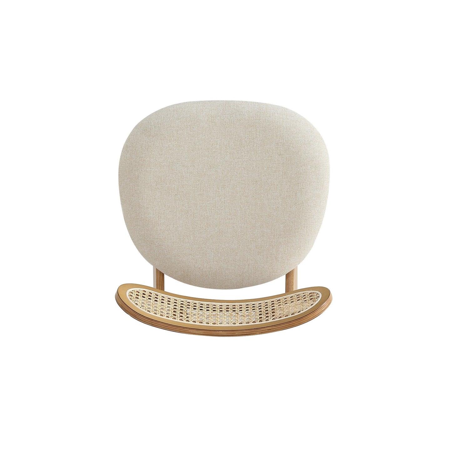 Manhattan Comfort Colbert Dining Chair in Nature and Cane with Oatmeal Upholstered Seating - Set of 2 DCCA02-OM