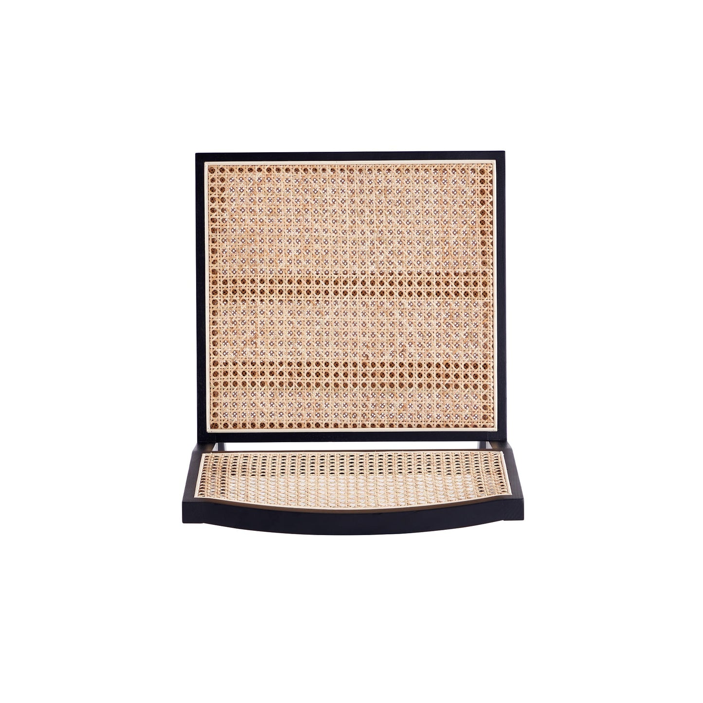 Manhattan Comfort Hamlet Dining Chair in Black and Natural Cane - Set of 2 DCCA03-BK