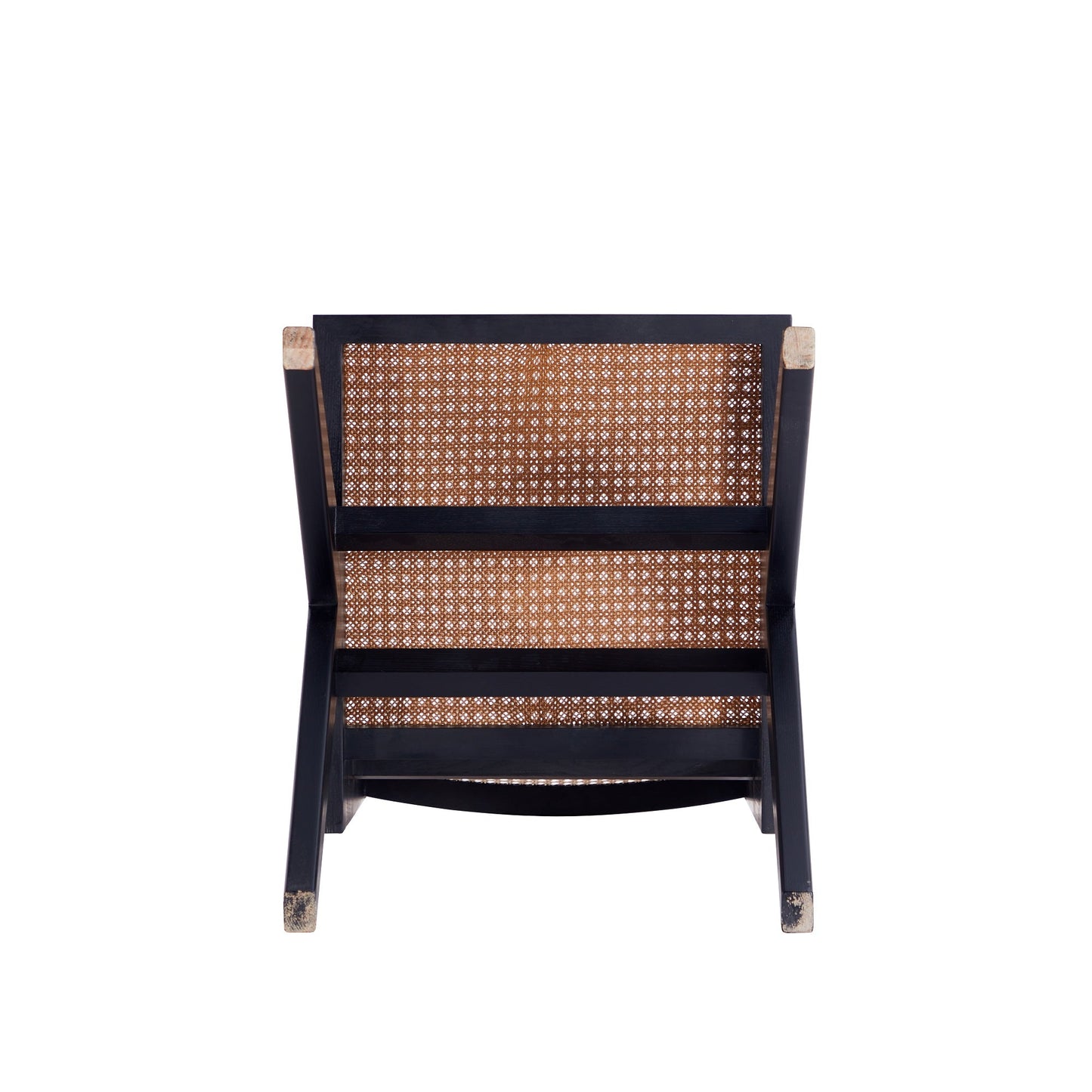 Manhattan Comfort Hamlet Dining Chair in Black and Natural Cane - Set of 2 DCCA03-BK