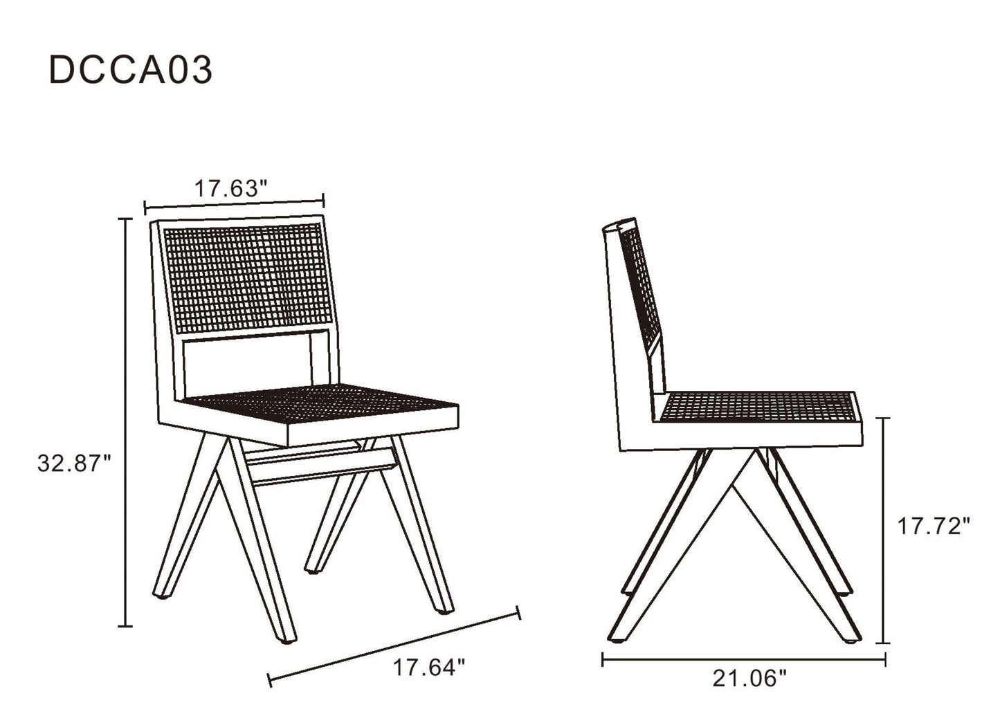 Manhattan Comfort Hamlet Dining Chair in Nature Cane - Set of 2 DCCA03-NA