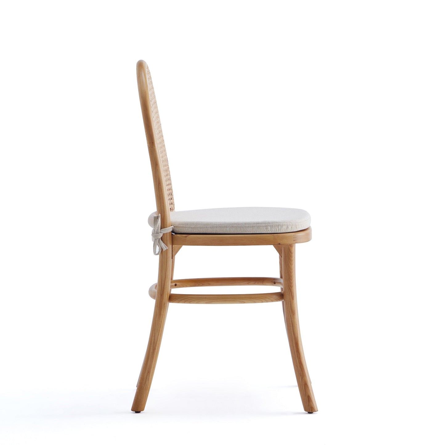 Manhattan Comfort Paragon Dining Chair 1.0 with Cream Cushions in Nature and Cane - Set of 2 DCCA05-OM