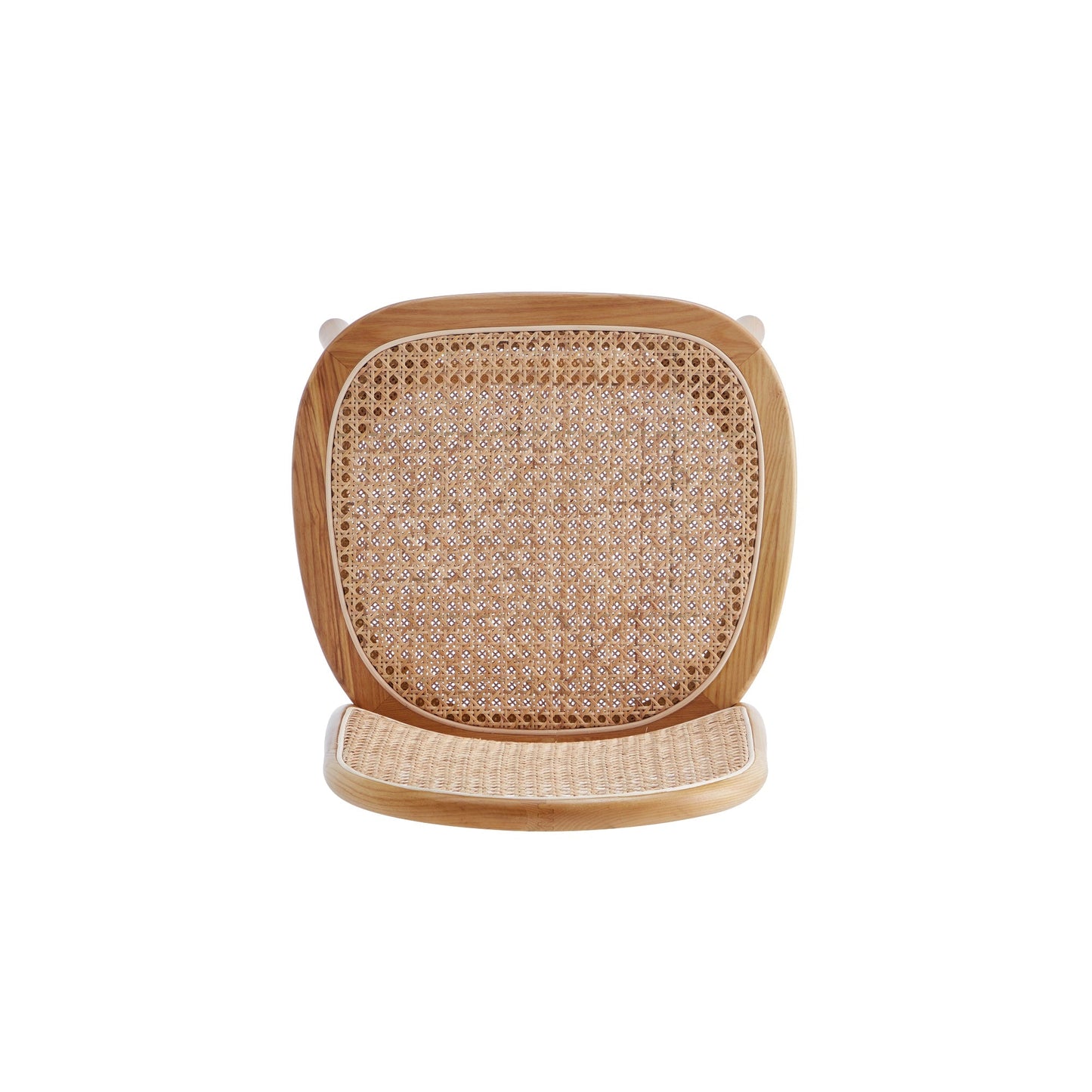 Manhattan Comfort Paragon Dining Chair 2.0 in Nature and Cane - Set of 2 DCCA12-NA